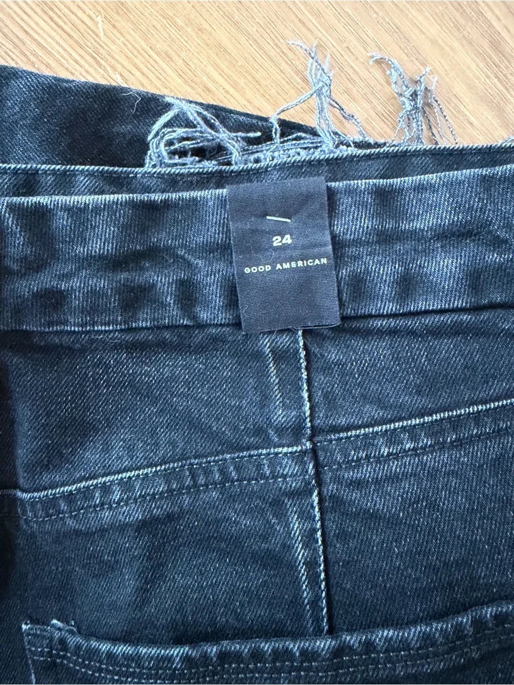 Good American Good Icon High Rise Straight Black Jeans Women's - Size 24W